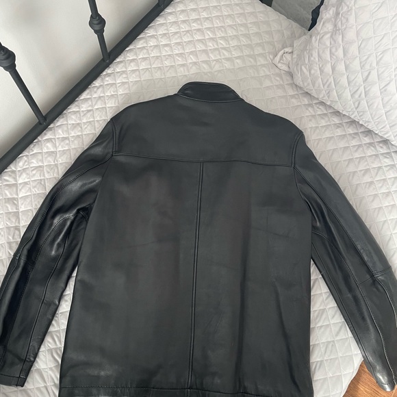 Men's Black Leather Jacket - Picture 6 of 9